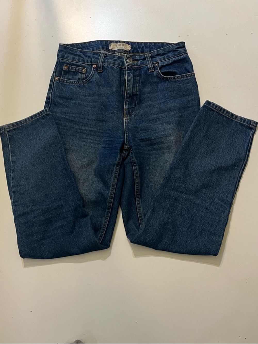 Free People | Women's Straight Leg Jeans Dark Blue Wash Denim Size 26